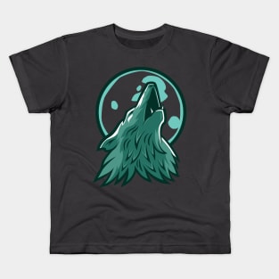 Wild Wolf Howling At The Moon Kids T-Shirt